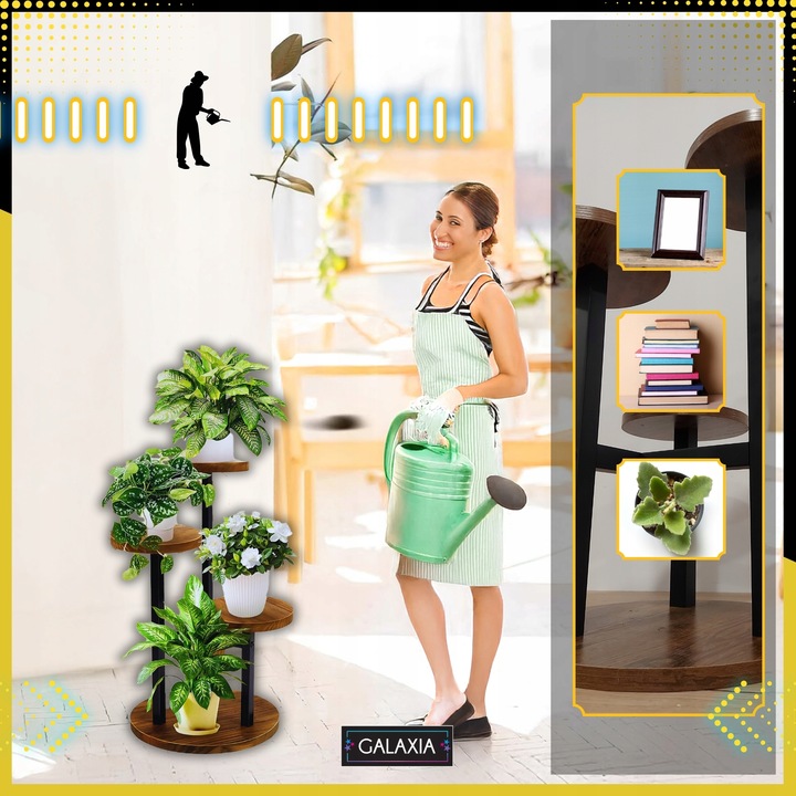 KWIETNIK STOJĄCY Stojak na Kwiaty Kwiatki Rośliny Metalowy Drewniany Loft