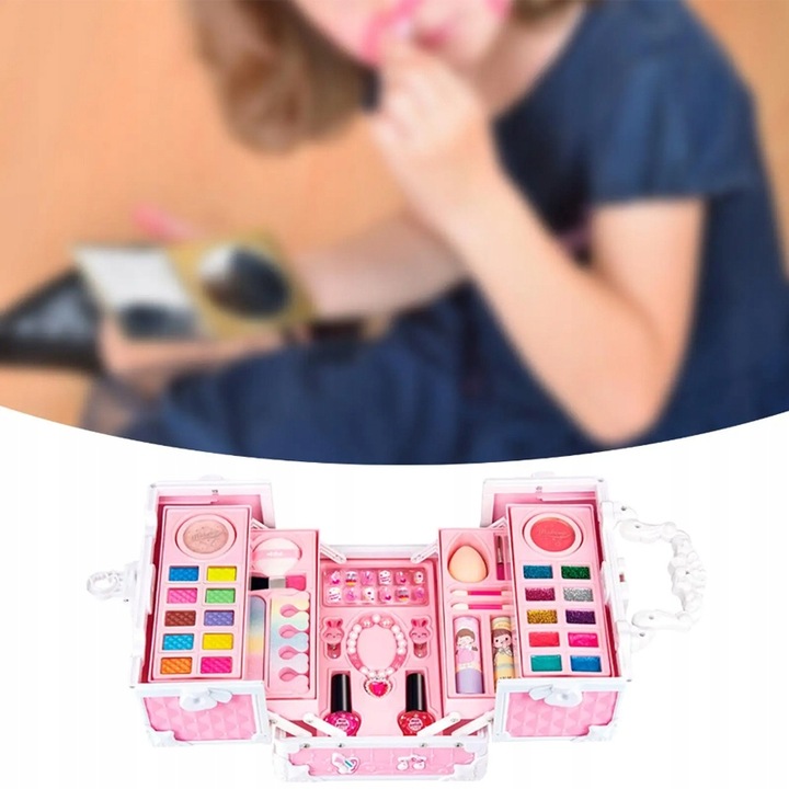DUŻY ZESTAW KOSMETYKÓW DO MAKIJAŻU I PAZNOKCI MAKEUP DLA DZIECI PREZENT