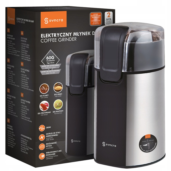 ELEKTRYCZNY MŁYNEK DO MIELENIA KAWY PRZYPRAW ORZECHÓW ZIÓŁ ZIAREN