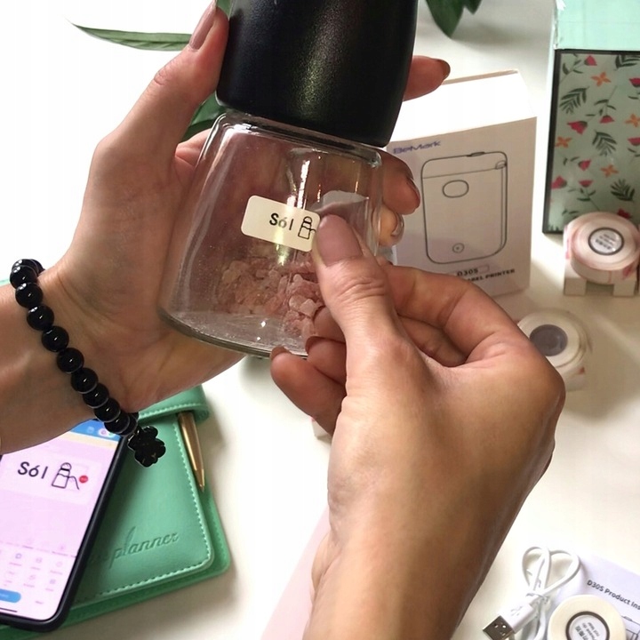 Mini drukarka Phomemo D30 etykiet samoprzylepnych taśma naklejki bluetooth