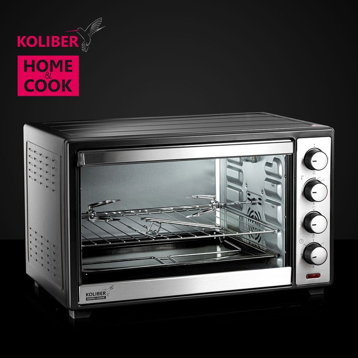 PIEKARNIK ELEKTRYCZNY 48L TERMOOBIEG ROŻNO GRILL WOLNOSTOJĄCY MINI