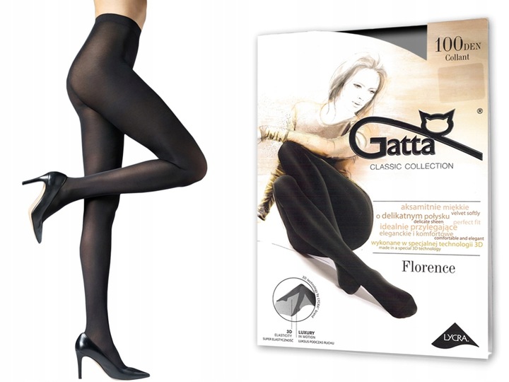 rajstopy 3D 100 Den GATTA FLORENCE , nero 3 - M