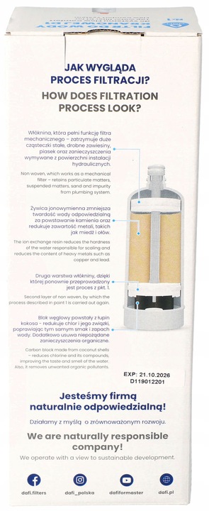 FILTR PODZLEWOZMYWAKOWY DAFI D1 DO SYSTEMU FLOW COMFORT