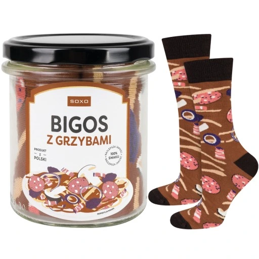 BIGOS W SŁOIKU SOXO PREZENT DLA TATY DLA DZIADKA SKARPETKI ROZM. 40-45