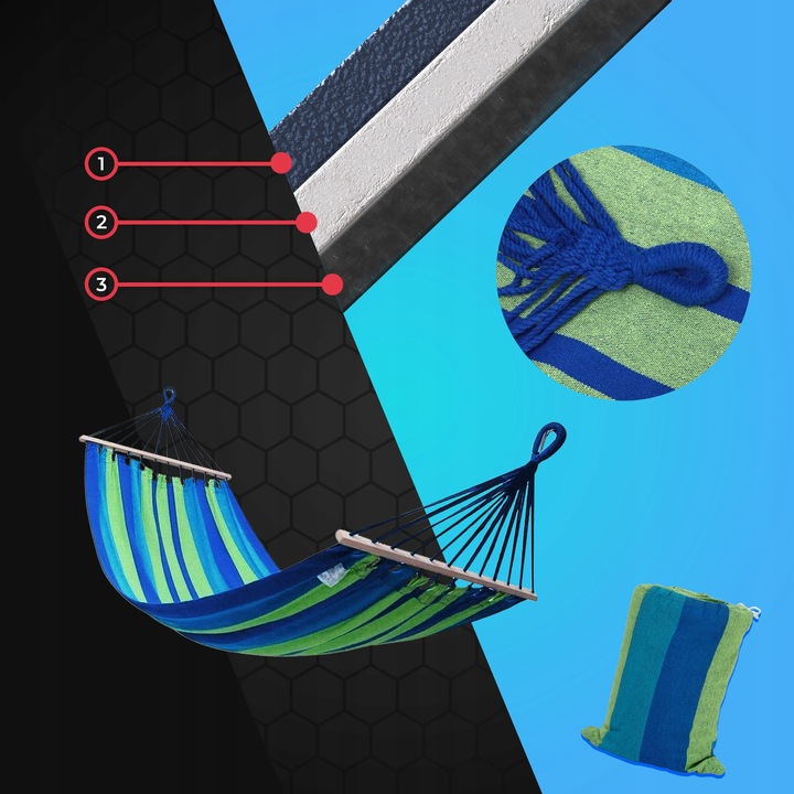 Hamak ze stelażem ogrodowy dwuosobowy stelaż do hamaka stalowy POLSKI