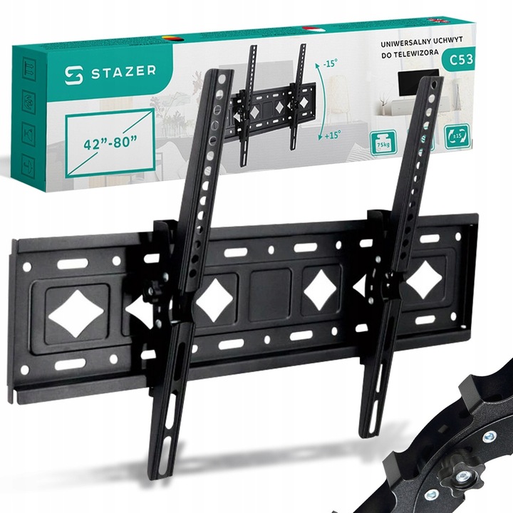 SOLIDNY UCHWYT DO TELEWIZORA WIESZAK NA TV UNIWERSALNY MOCNY 42"-80" VESA