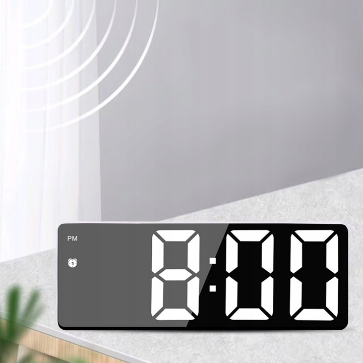 BUDZIK ZEGAR ELEKTRONICZNY LED GŁOŚNY STOJĄCY TEMPERATURA DATA + KABEL