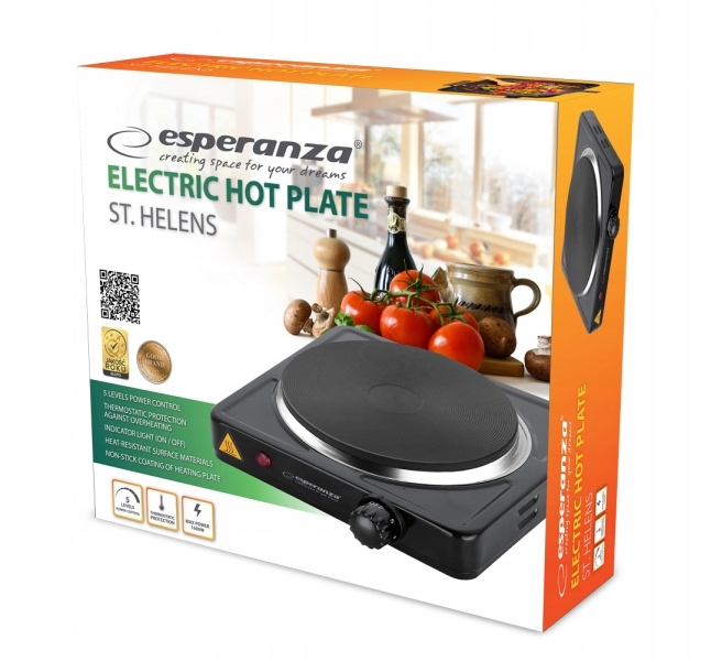 Kuchenka elektryczna ESPERANZA ST. HELENS CZARNA EKH003K