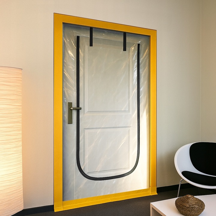 KURTYNA PRZECIWPYŁOWA Drzwi Remontowe Budowlane Z ZAMKIEM BŁYSKAWICZNYM