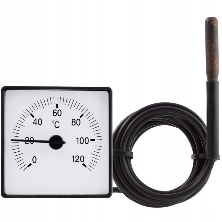 TERMOMETR ANALOGOWY TARCZOWY Z SONDĄ 0-120C TPM03K