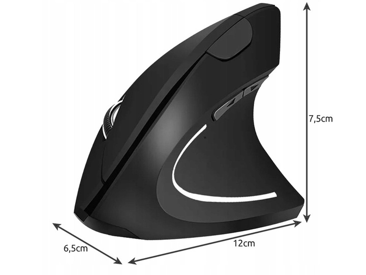 MYSZ BEZPRZEWODOWA PIONOWA WERTYKALNA ERGONOMICZNA MYSZKA 2.4GHZ USB