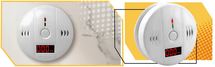 CZUJNIK CZADU DYMU TLENKU WĘGLA LCD DETEKTOR CO LCD WYKRYWACZ BEZPRZEWODOWY