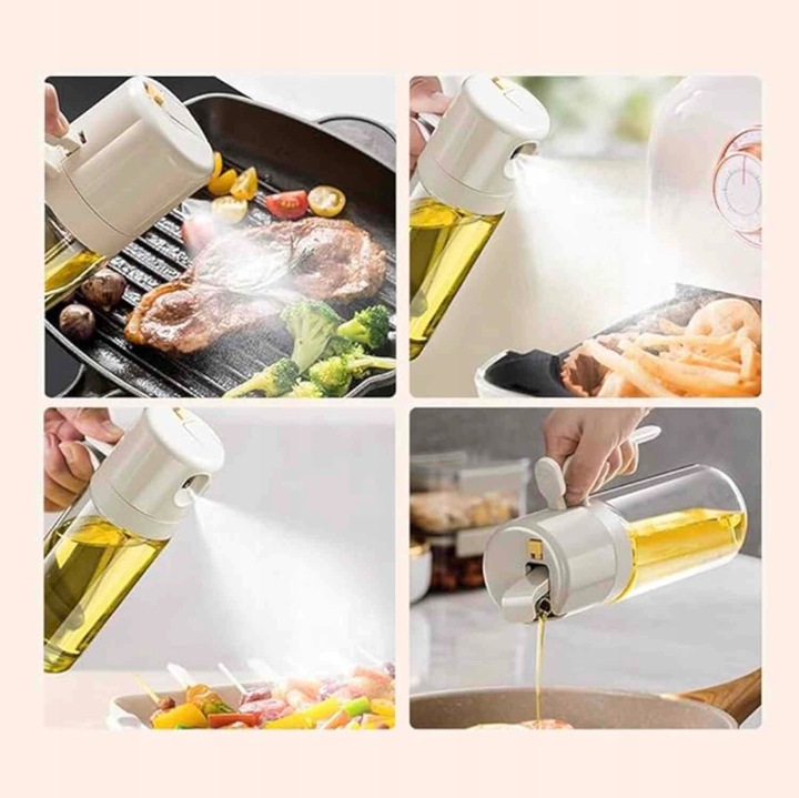 SPRYSKIWACZ DO OLIWY OLEJU SZKLANY DOZOWNIK SPRAY ATOMIZER WYGODNY 550ML