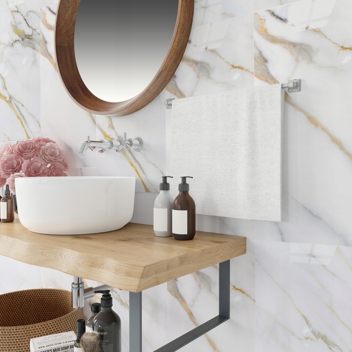 x10 PANELE ŚCIENNE SAMOPRZYLEPNE MARMUR PCV LAMINAT POŁYSK 3D Płytki 30x60