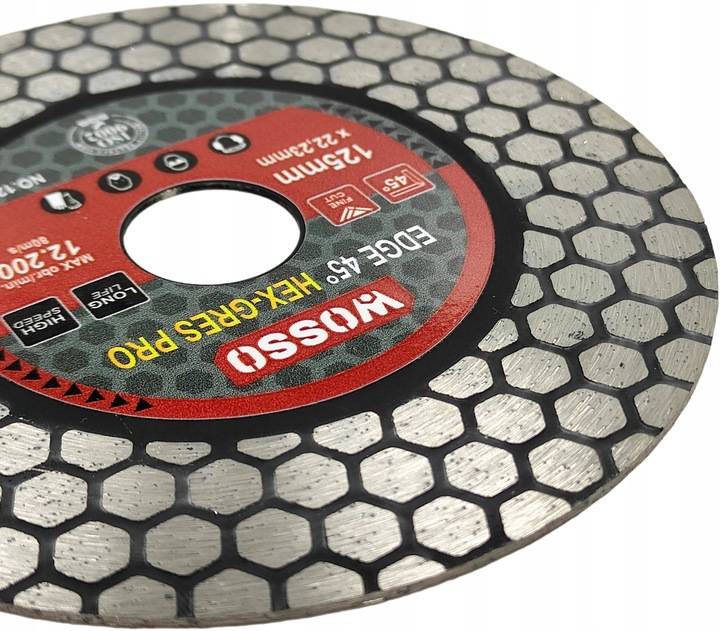 Tarcza DIAMENTOWA 125 do CIECIA pod katem 45 stopni gresu PERFECT Gres