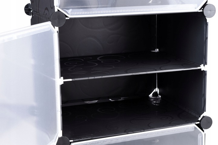 SZAFKA NA BUTY OBUWIE CZARNA MODUŁOWA REGAŁ STOJAK PÓŁKI ORGANIZER