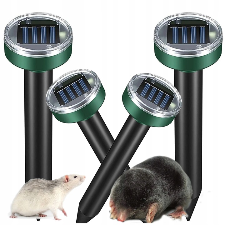 4x MOCNY ODSTRASZACZ KRETÓW SOLARNY NA KRETY NORNICE MYSZY GRYZONI XXL