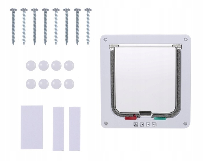 DRZWI Z KLAPĄ DLA PSA KOTA DRZWICZKI WAHADŁOWE KLAPA 4 SPOSOBY M BIAŁE