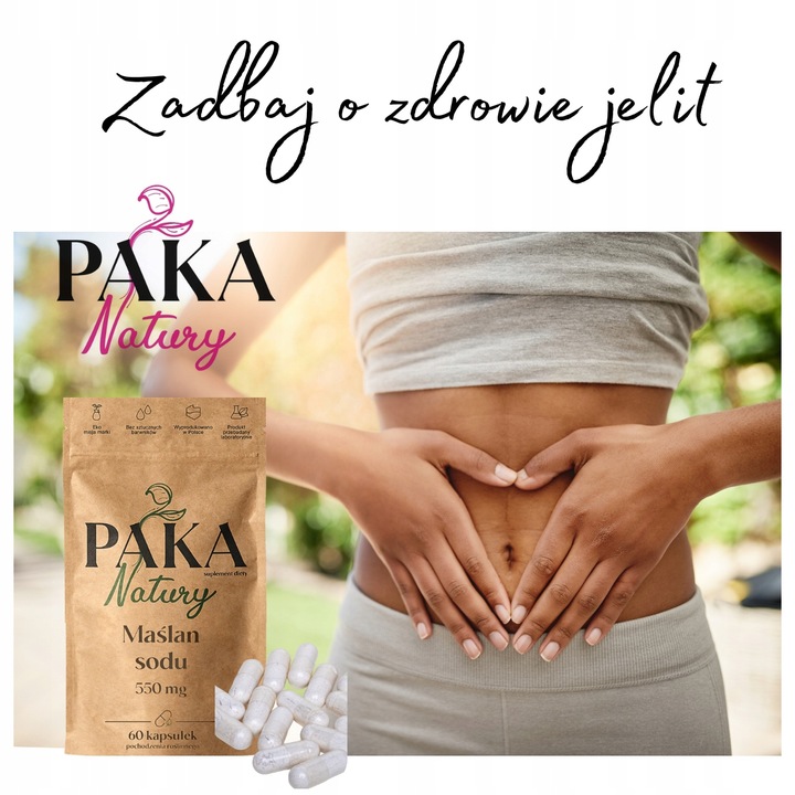 MAŚLAN SODU 60 kaps na jelita ibs KWAS MASŁOWY 1100mg w porcji Paka Natury