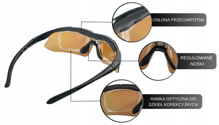 Okulary Sportowe z Polaryzacją + 5 Szkieł