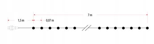 Lampki choinkowe żarówkowe 100 sztuk wewnętrzne