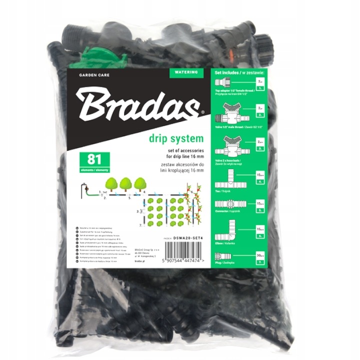ZESTAW LINIA kroplująca Z KOMPENSACJĄ wąż ogrodu NAWODNIENIE 100M SET4