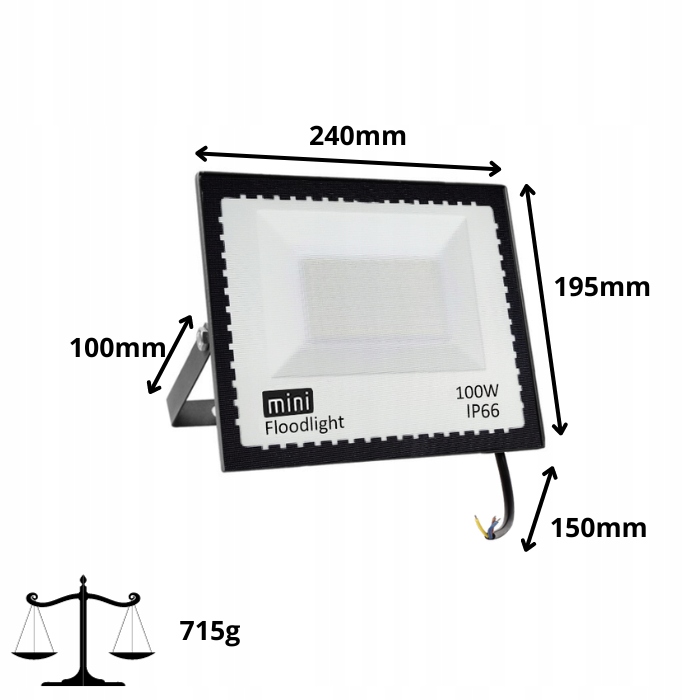 HALOGEN LED 100W NAŚWIETLACZ SLIM ZEWNĘTRZNY ROBOCZY OSZCZĘDNY DO