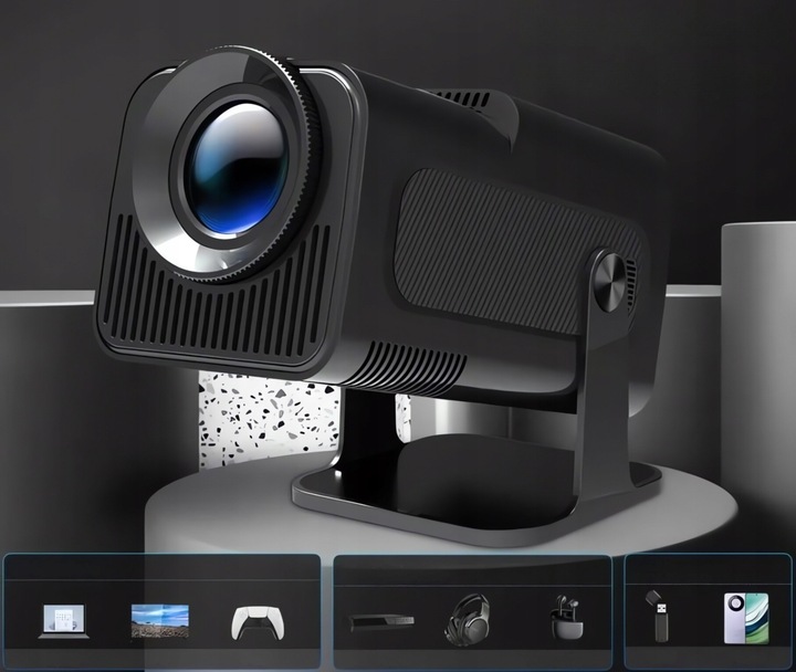PROJEKTOR RZUTNIK HY320 1080P PRO 4K ANDROID APLIKACJE WIFI BT5 + HDMI 1.5M