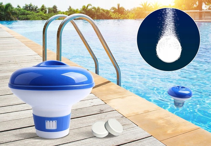11w1 ZESTAW CHLOR 20g 1kg DO BASENU TABLETKI MULTIFUNKCYJNE BLUE + DOZOWNIK