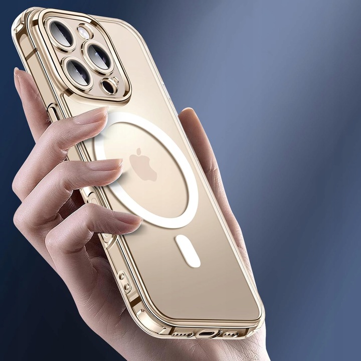 Etui do iPHONE 16 PRO MAX WZMACNIANE 360° SHOCK CLEAR CASE do MagSafe+SZKŁO