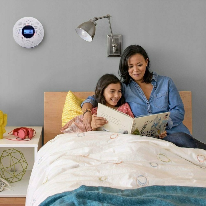 Bezprzewodowy Czujnik dymu i gazu CO czadu tlenku węgla 85dB alarm na