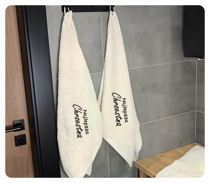 PODZIĘKOWANIE Dla Matki Chrzestnej PIERWSZA KOMUNIA - Ręcznik Kubek Prezent