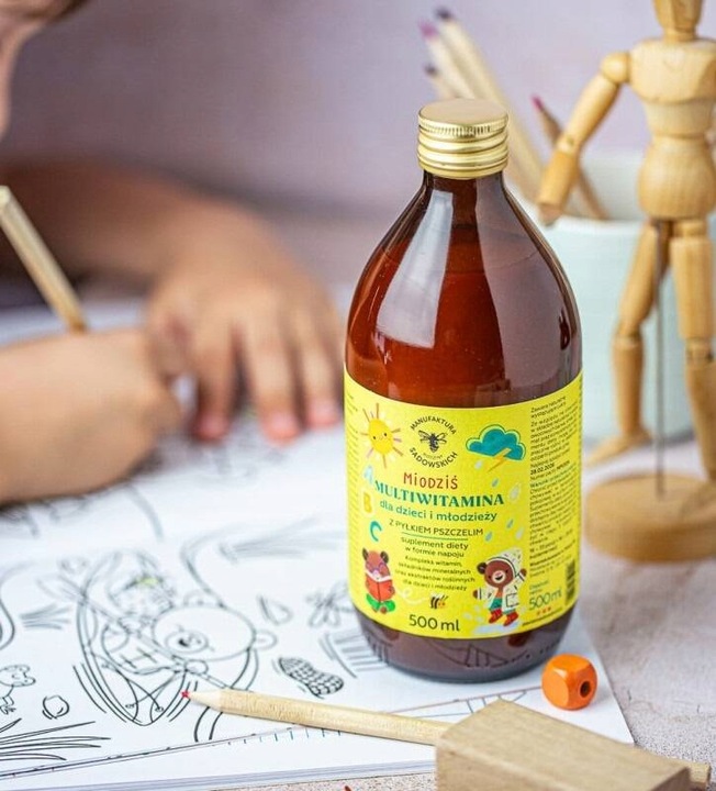 Multiwitamina dla dzieci i młodzieży z pyłkiem pszczelim Miodziś Sadowskich
