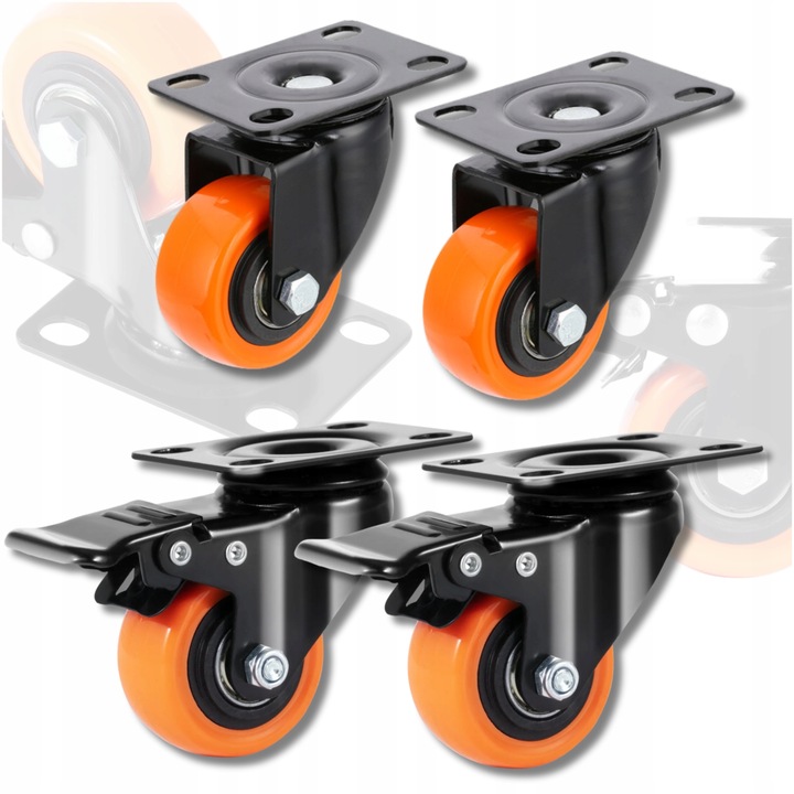 KÓŁKA OBROTOWE JEZDNE MAŁE KOŁA SKRĘTNE ZESTAW JEZDNY 4szt 300kg +