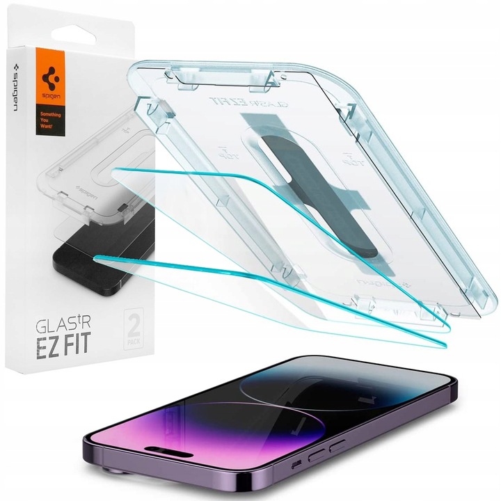 2x Szkło Hartowane SPIGEN EZ FIT do Apple iPhone 14 Pro Max Ramka Aplikator