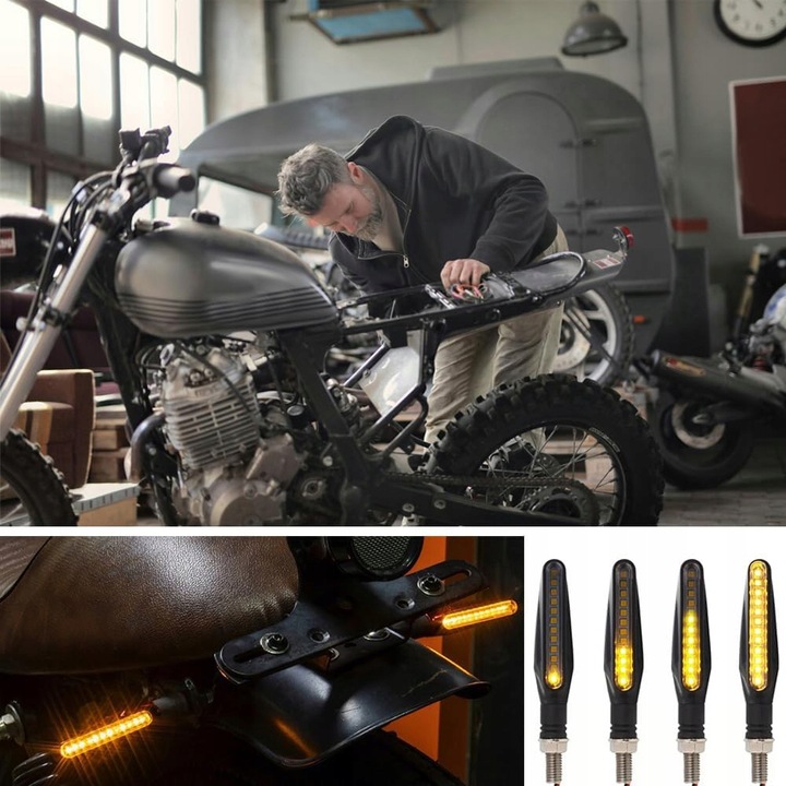 4x PŁYWAJĄCE DYNAMICZNE KIERUNKOWSKAZY MOTOCYKL QUAD SKUTER MOTOR CROSS