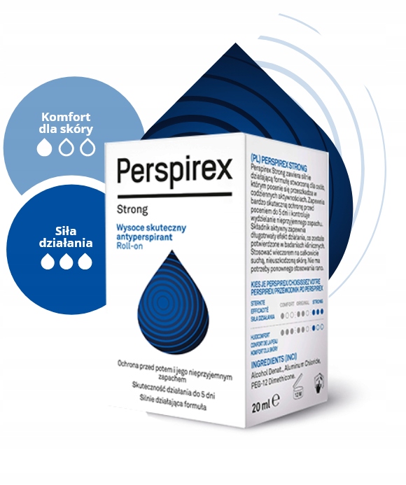PERSPIREX Strong ANTYPERSPIRANT w kulce roll-on Dezodorant DERMO 20ml