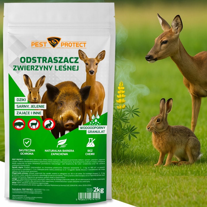 ODSTRASZACZ ŚRODEK NA DZIKI DZIKÓW SARNY ZAJĄCE NATURALNY GRANULAT 2KG