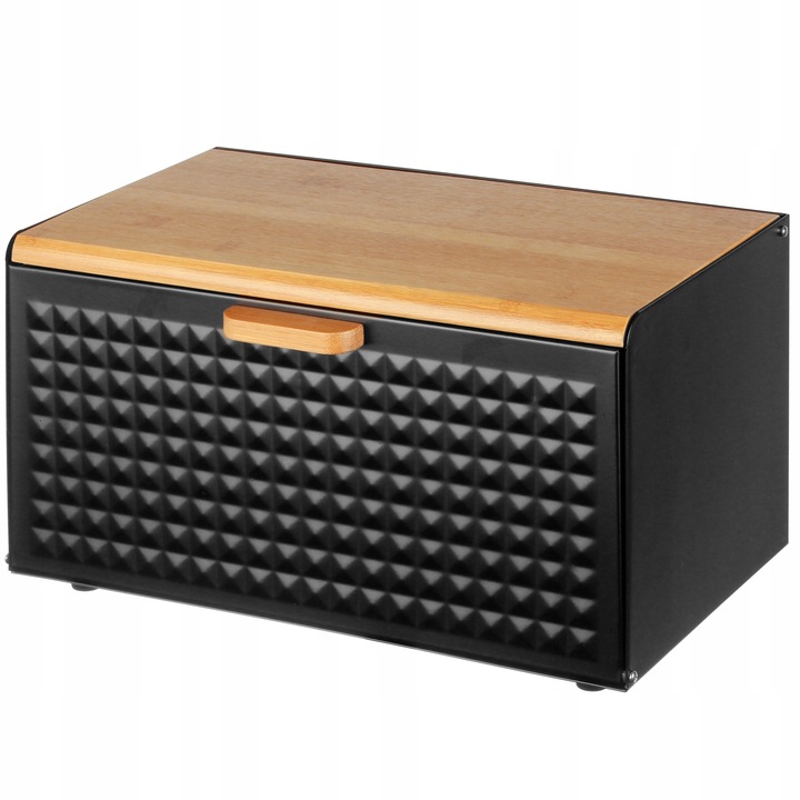 CHLEBAK NA PIECZYWO BUŁKI CHLEB POJEMNIK POJEMNY CZARNY BAMBUS DO KUCHNI