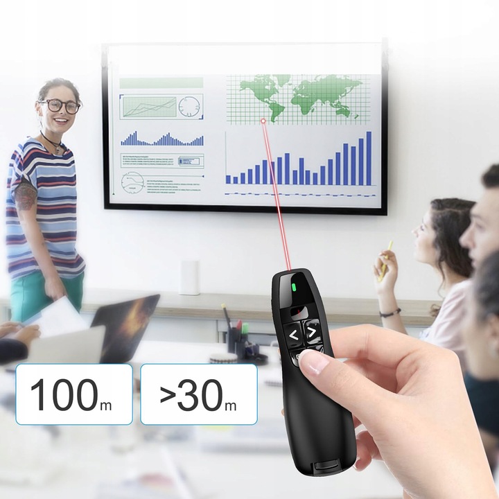 WSKAŹNIK PREZENTER LASEROWY PILOT BEZPRZEWODOWY DO PREZENTACJI LASER USB