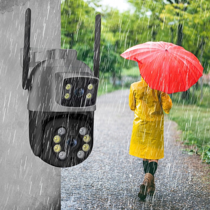 PODWÓJNA OBROTOWA KAMERA WIFI SMART ZEWNĘTRZNA 8MPX UHD DETEKCJA ALARM PUSH