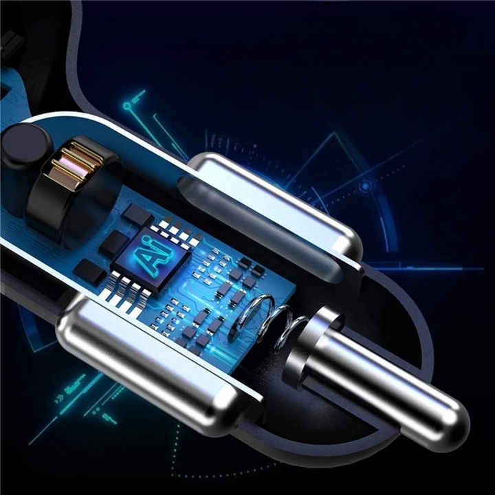 MOCNA SZYBKA ŁADOWARKA SAMOCHODOWA 4x USB PD QC 3.0 DO TELEFONU + KABEL