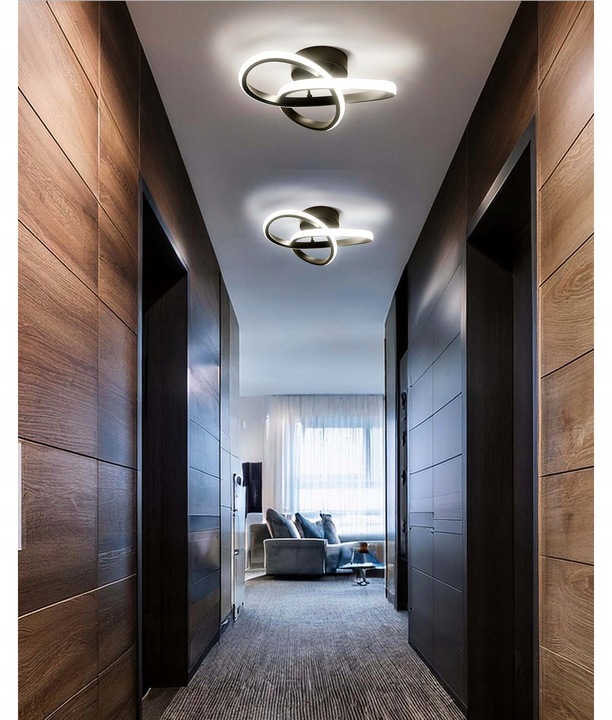 Lampa Sufitowa LED PLAFON Żyrandol 24W Barwa Neutralna Czarna do