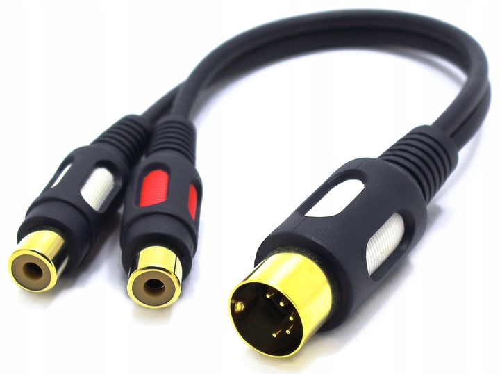 PRZEJŚCIÓWKA ADAPTER WTYK DIN 5 PIN NA 2X GNIAZDO RCA VITALCO
