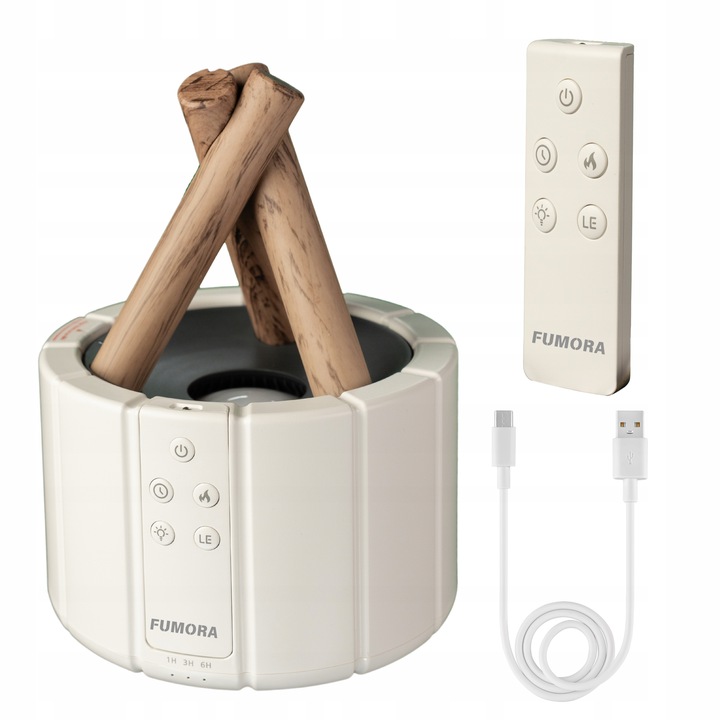 NAWILŻACZ POWIETRZA DYFUZOR LAMPKA NOCNA EFEKT PŁOMIENIA KOMINEK