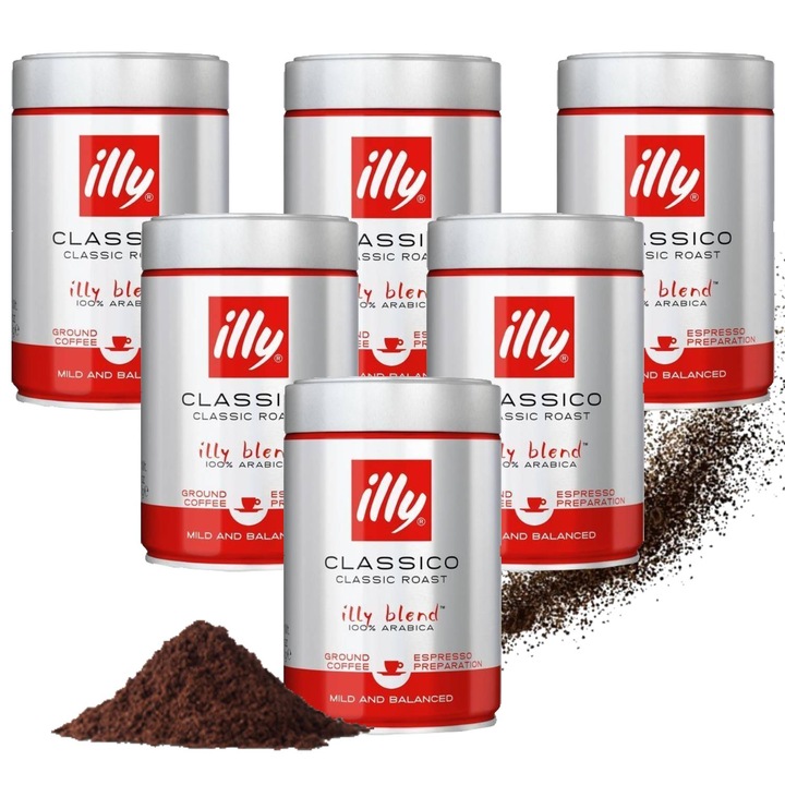 Kawa mielona illy Espresso Classico 100% Arabika - zestaw 6x250g