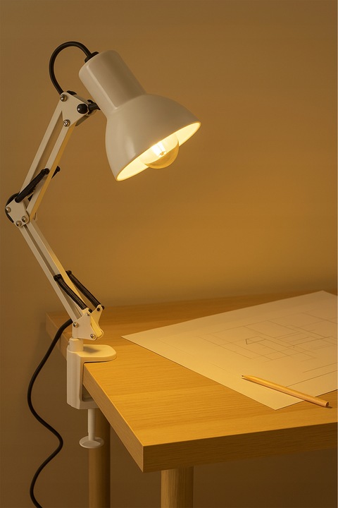 LAMPKA NOCNA KREŚLARSKA NA BIURKO BIURKOWA DO CZYTANIA KABEL 180CM E27