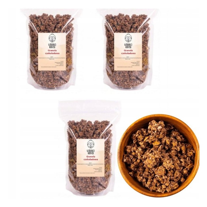 GRANOLA CZEKOLADOWA 3 KG BEZ OLEJU PALMOWEGO MUSLI PŁATKI ŚNIADANIOWE MUSLI