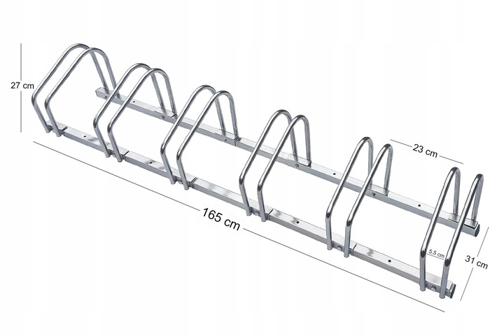 STOJAK NA 6 ROWERÓW PARKING ROWEROWY UCHWYT NA 6 STANOWISK + LAMPKA GRATIS
