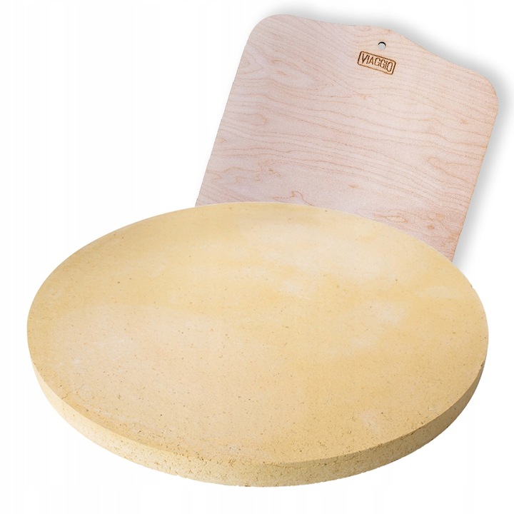 KAMIEŃ SZAMOTOWY DO PIZZY VIAGGIO 35 CM + ŁOPATKA + EBOOK GRATIS!